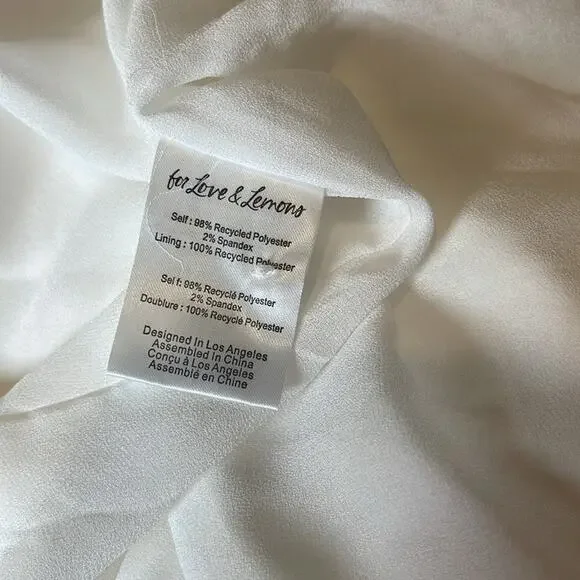 FOR LOVE & LEMONS Cora Cowl Neck Draped Off the Shoulder White Maxi Gown Size L - Picture 14 of 14